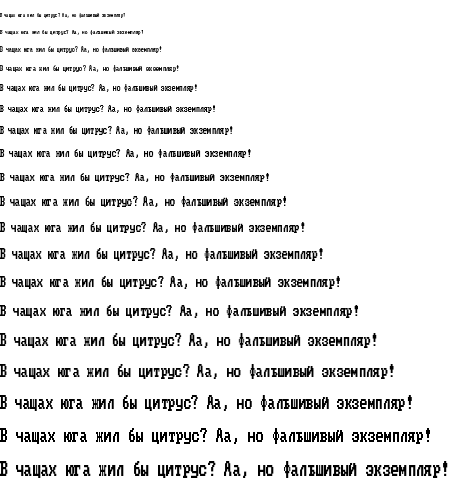 Specimen for MxPlus Tandy1K-II 225L-2y Regular (Cyrillic script).
