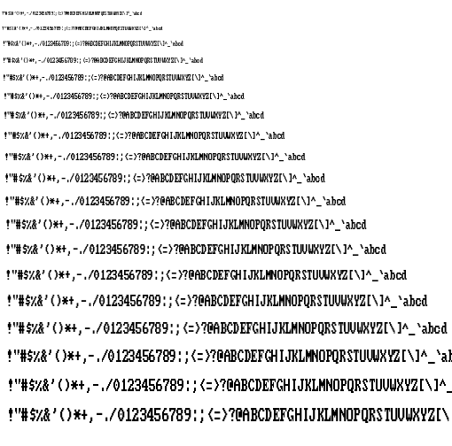 Specimen for MxPlus Tandy1K-II 225L-2y Regular (Hiragana script).