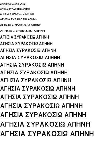 Specimen for NanumGothic Bold (Greek script).