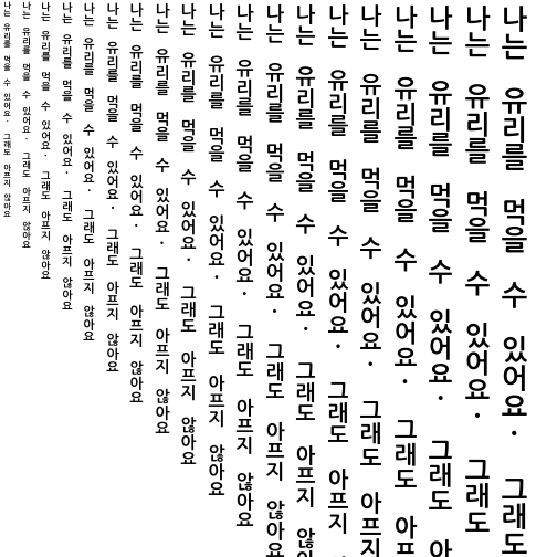 Specimen for NanumGothicCoding Bold (Hangul script).
