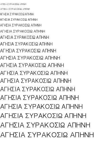 Specimen for Nanum Pen Script Regular (Greek script).
