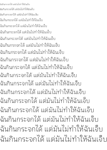 Specimen for Noto Looped Thai ExtraLight (Thai script).
