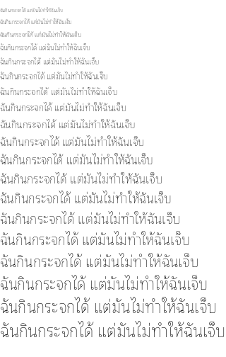 Specimen for Noto Looped Thai SemiCondensed Thin (Thai script).