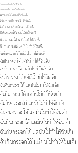 Specimen for Noto Looped Thai UI ExtraCondensed Thin (Thai script).
