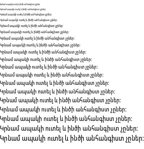 Specimen for Noto Sans Armenian Condensed (Armenian script).