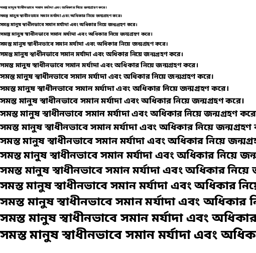 Specimen for Noto Sans Bengali ExtraBold (Bengali script).