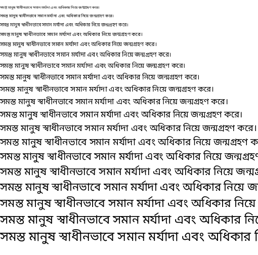 Specimen for Noto Sans Bengali Regular (Bengali script).