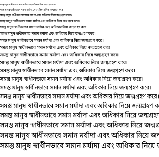 Specimen for Noto Sans Bengali SemiCondensed (Bengali script).