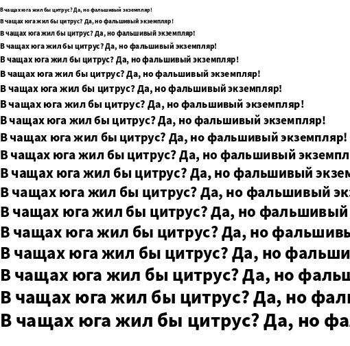 Specimen for Noto Sans CJK JP Black (Cyrillic script).