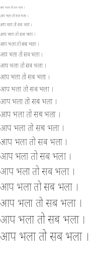 Specimen for Noto Sans Devanagari SemiCondensed Thin (Devanagari script).