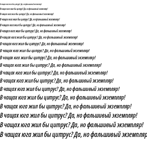 Specimen for Noto Sans Display ExtraCondensed Medium Italic (Cyrillic script).
