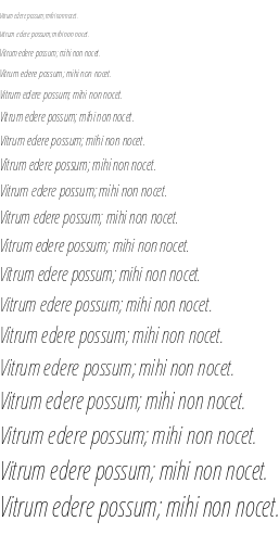 Specimen for Noto Sans Display ExtraCondensed Thin Italic (Latin script).