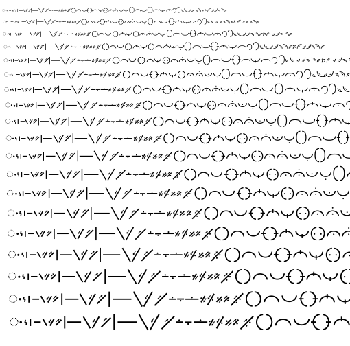 Specimen for Noto Sans Duployan Regular ( script).