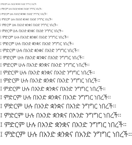 Specimen for Noto Sans Ethiopic Light (Ethiopic script).