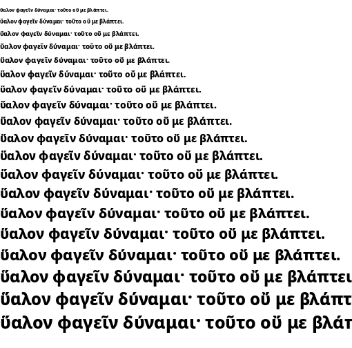 Specimen for Noto Sans ExtraBold (Greek script).