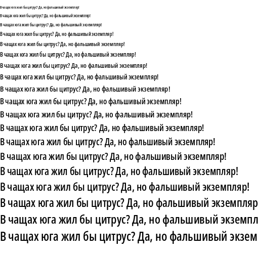 Specimen for Noto Sans ExtraCondensed Medium (Cyrillic script).