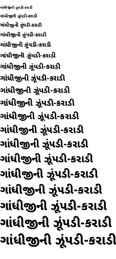 Specimen for Noto Sans Gujarati ExtraBold (Gujarati script).