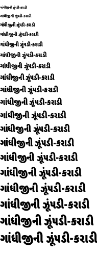Specimen for Noto Sans Gujarati ExtraCondensed Black (Gujarati script).