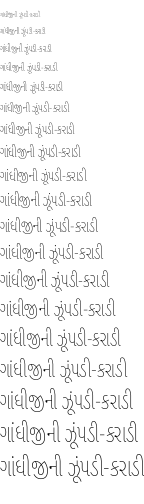 Specimen for Noto Sans Gujarati ExtraCondensed Thin (Gujarati script).