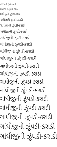 Specimen for Noto Sans Gujarati Light (Gujarati script).