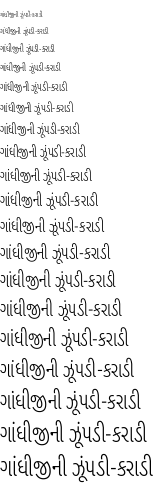 Specimen for Noto Sans Gujarati UI ExtraCondensed Light (Gujarati script).