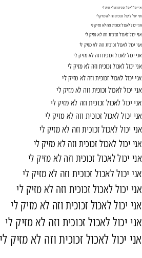 Specimen for Noto Sans Hebrew New ExtraCondensed Light (Hebrew script).