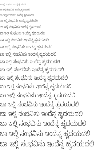 Specimen for Noto Sans Kannada Condensed ExtraLight (Kannada script).