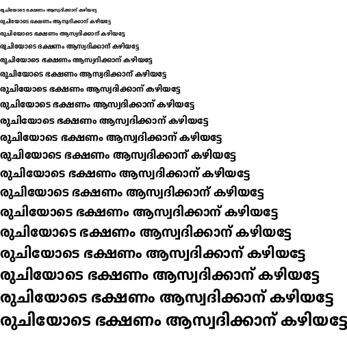 Specimen for Noto Sans Malayalam Condensed Bold (Malayalam script).