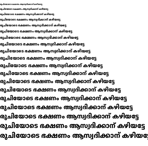 Specimen for Noto Sans Malayalam Condensed ExtraBold (Malayalam script).