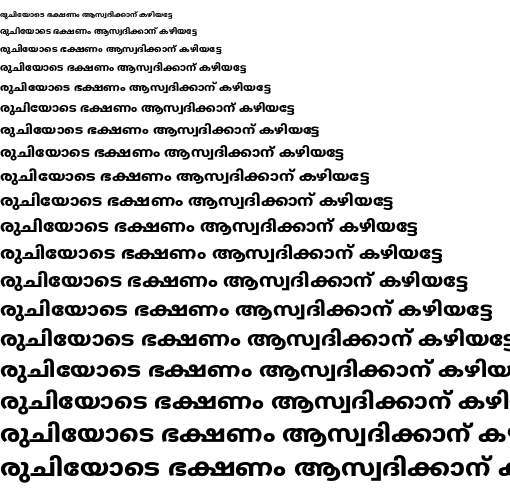 Specimen for Noto Sans Malayalam ExtraBold (Malayalam script).