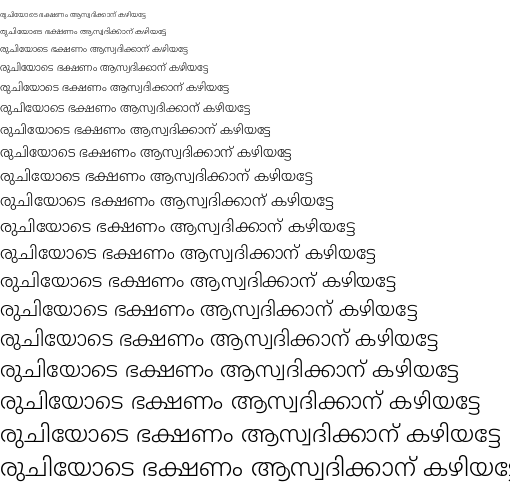 Specimen for Noto Sans Malayalam Light (Malayalam script).