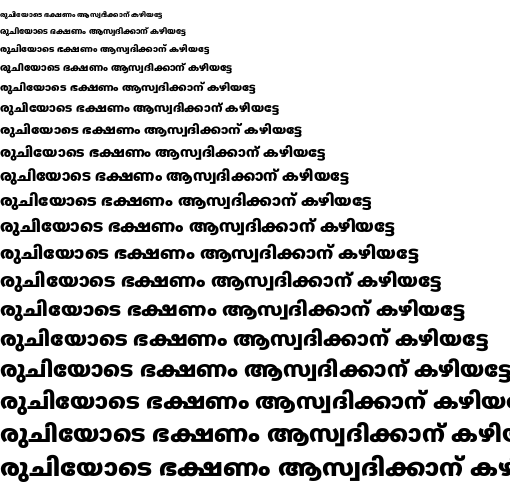 Specimen for Noto Sans Malayalam SemiCondensed Black (Malayalam script).