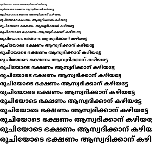 Specimen for Noto Sans Malayalam SemiCondensed ExtraBold (Malayalam script).