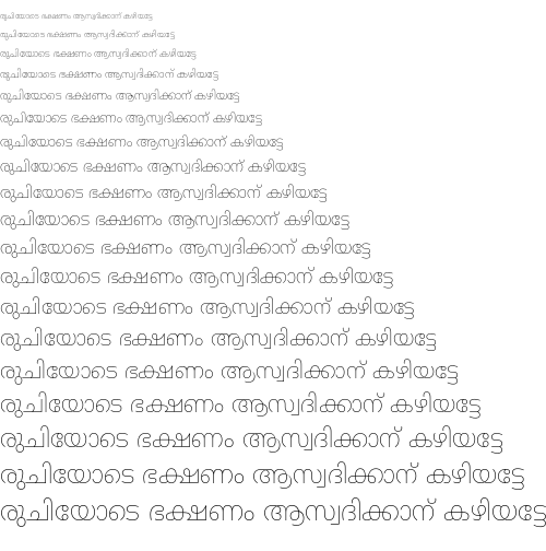 Specimen for Noto Sans Malayalam Thin (Malayalam script).