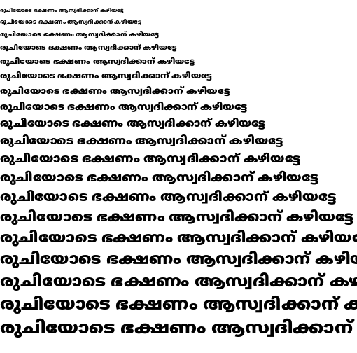 Specimen for Noto Sans Malayalam UI Black (Malayalam script).