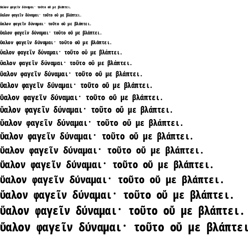 Specimen for Noto Sans Mono ExtraCondensed Black (Greek script).