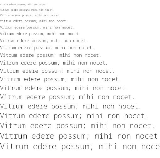 Specimen for Noto Sans Mono ExtraLight (Latin script).