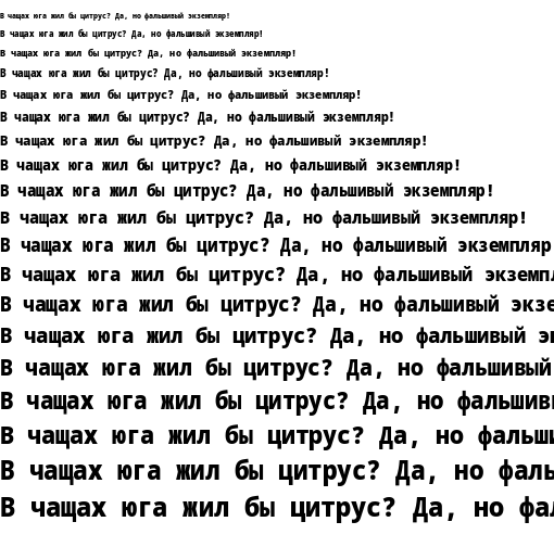 Specimen for Noto Sans Mono SemiCondensed Black (Cyrillic script).