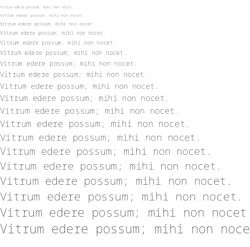 Specimen for Noto Sans Mono Thin (Latin script).