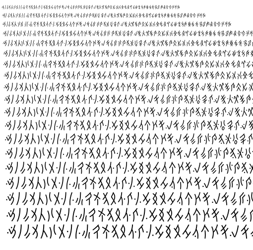 Specimen for Noto Sans Nushu Regular ( script).