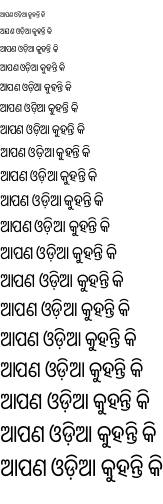 Specimen for Noto Sans Oriya ExtraCondensed (Oriya script).