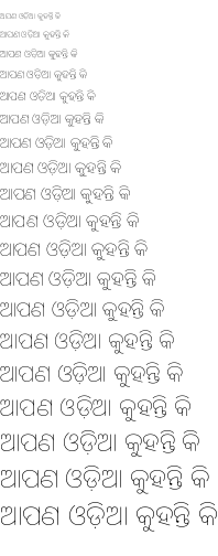 Specimen for Noto Sans Oriya Thin (Oriya script).