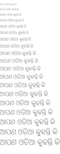 Specimen for Noto Sans Oriya UI Thin (Oriya script).