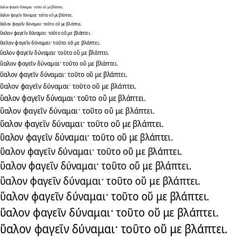 Specimen for Noto Sans SemiCondensed (Greek script).