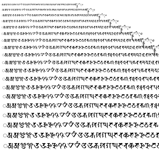 Specimen for Noto Sans Siddham Regular ( script).