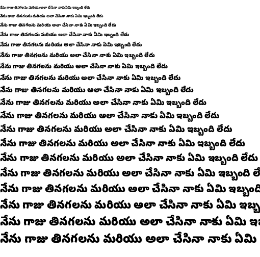 Specimen for Noto Sans Telugu Condensed Black (Telugu script).