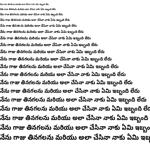 Specimen for Noto Sans Telugu Condensed Bold (Telugu script).