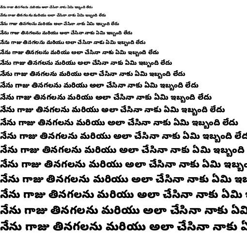 Specimen for Noto Sans Telugu SemiCondensed Black (Telugu script).