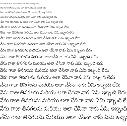 Specimen for Noto Sans Telugu SemiCondensed Light (Telugu script).