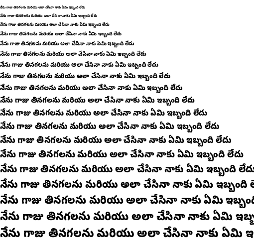 Specimen for Noto Sans Telugu UI Condensed ExtraBold (Telugu script).